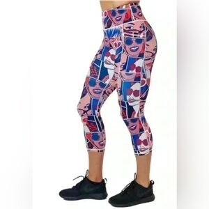 CVG Pop Art Capri Leggings 2 Pockets Constantly Varied Gear Pants